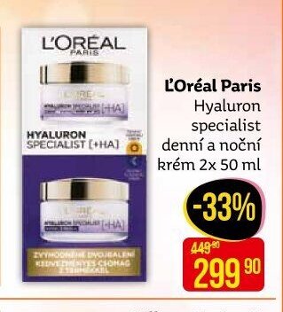 L'Oréal Paris Hyaluron specialist denní a noční krém 2x 50 ml