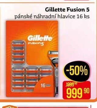Gillette Fusion 5 pánské náhradní hlavice 16 ks