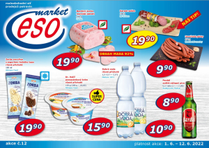 akční leták ESO MARKET 1.6.2022-12.6.2022