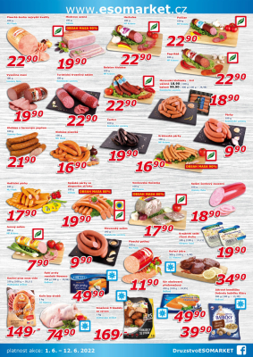 akční leták ESO MARKET 1.6.2022-12.6.2022