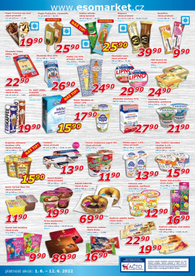 akční leták ESO MARKET 1.6.2022-12.6.2022