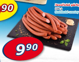Párky javořické Kostelecké uzeniny