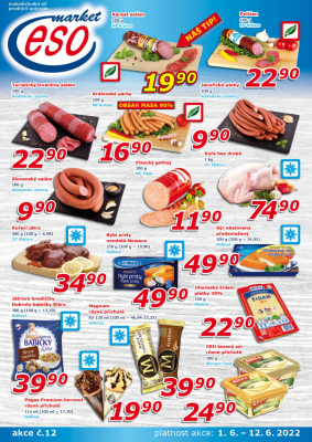 akční leták ESO MARKET 1.6.2022-12.6.2022