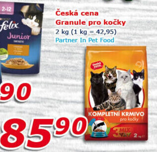 Granule pro kočky Česká cena