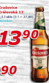 Pivo světlé Královský ležák 12° Krušovice