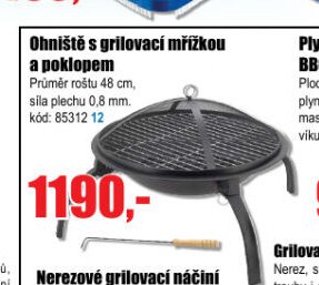 Ohniště s grilovací mřížkou a poklopem