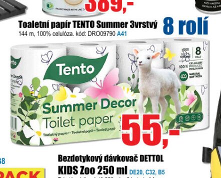 Toaletní papír TENTO Summer 3vrstvý 8 rolí