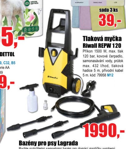 Tlaková myčka Riwall REPW 120