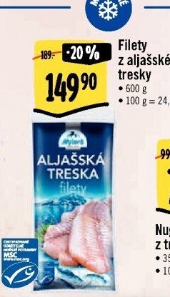 Aljašská treska filé mražená Mylord
