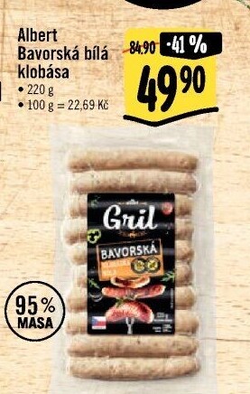 Bílá bavorská klobása Albert Gril