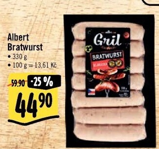 Grilovací klobása bratwurst Albert Gril