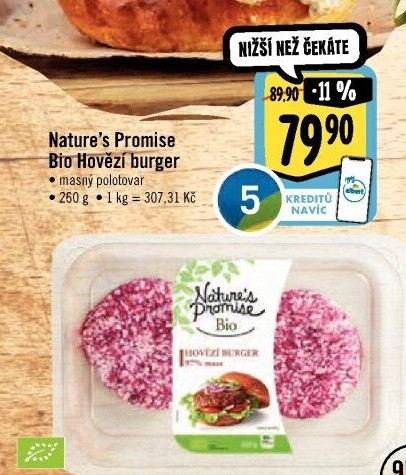 Hovězí burger Bio Nature'