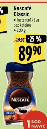 Instantní káva bez kofeinu Nescafé Classic