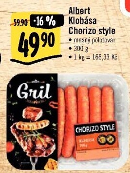 Klobása Chorizo Styl Albert gril