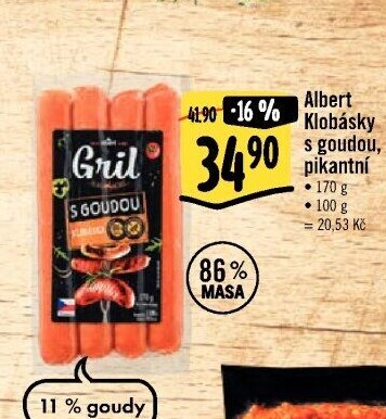 Klobása s goudou Albert Gril