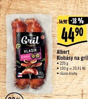 Klobásy na gril Albert Gril