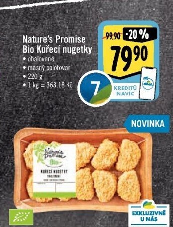 Kuřecí nugetky obalované bio Nature'