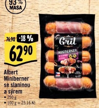 Miniberner se slaninou a sýrem Albert Gril