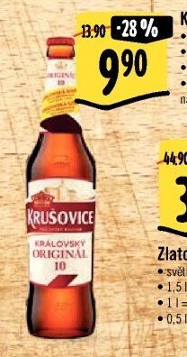 Pivo světlé výčepní Originál Královská 10° Krušovice
