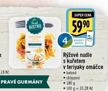 Rýžové nudle s kuřetem v teriyaky omáčce Albert Fresh Bistro