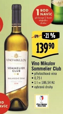Vína Sommelier Club Víno Mikulov - přívlastková