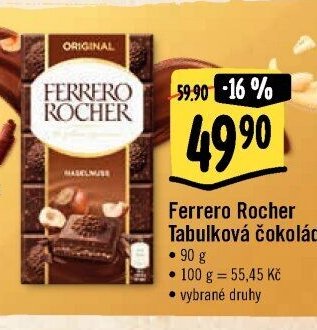 Ferrero Rocher Tabulková čokoláda