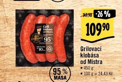 Grilovací klobása od Mistra Láďa Grileman Kostelecké uzeniny