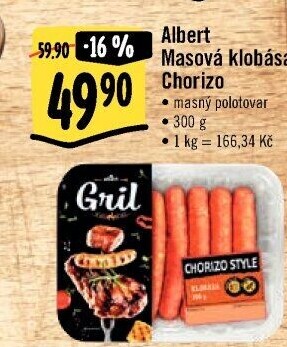 Klobása Chorizo Styl Albert gril