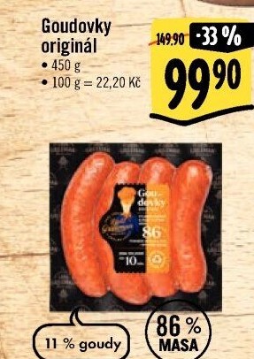 Klobása Goudovky Original Láďa Grileman Kostelecké uzeniny