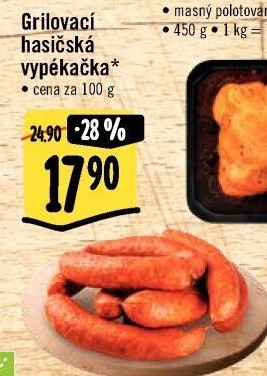 Klobása hasičská vypékačka Láďa Grileman Kostelecké uzeniny