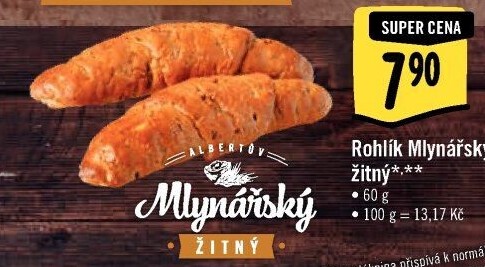 Rohlík Mlynářský žitný Albert