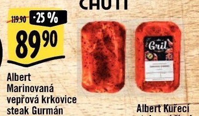 Vepřová krkovice marinovaná bez kosti Gurmán Albert Gril