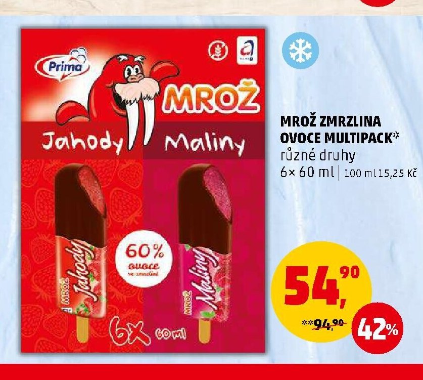 Mrož zmrzlina ovoce multipack