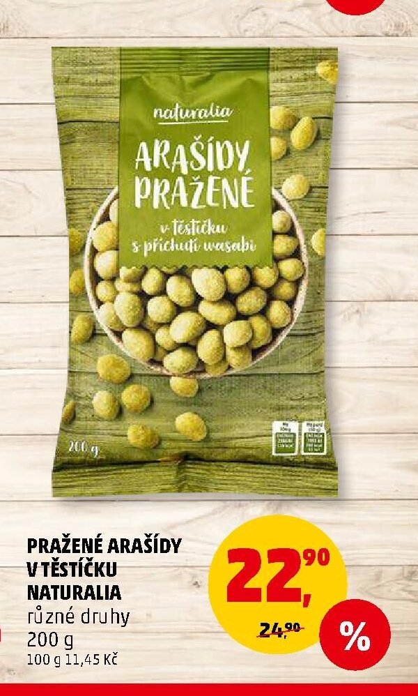 Pražené arašídy v těstíčku Naturalia různé druhy 200 g