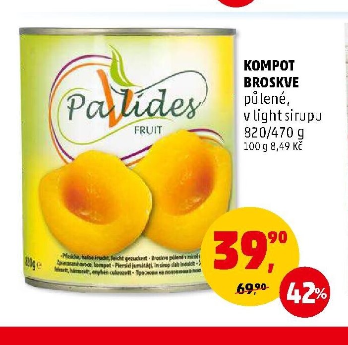 Kompot broskve půlené