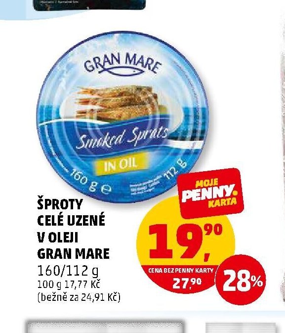 Šproty celé uzené v oleji Gran Mare