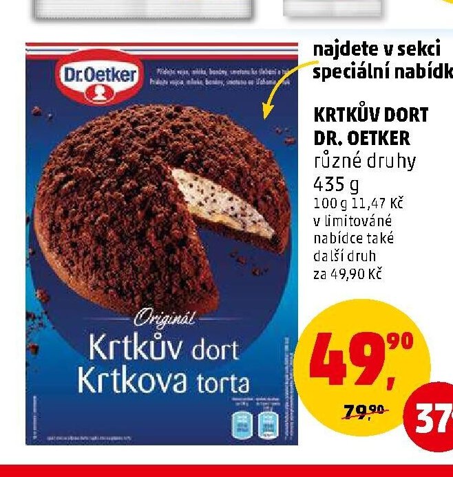 Krtkův dort Dr. Oetker