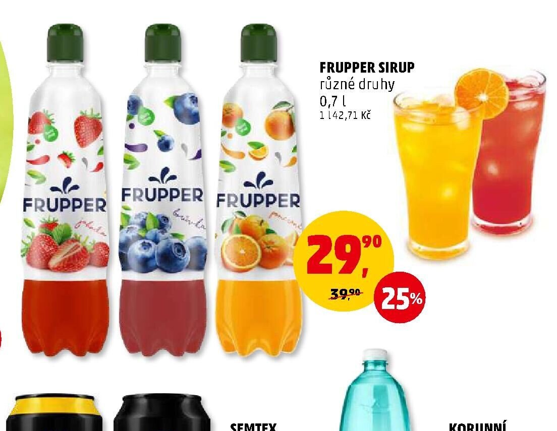 Frupper sirup různé druhy 0,7 l