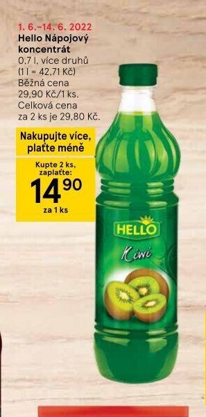 Hello Nápojový koncentrát, 0,7 l