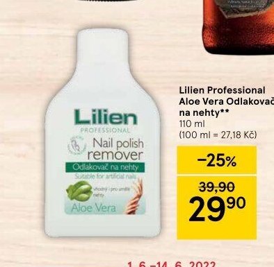 Lilien Professional Aloe Vera Odlakovač na nehty, 110 ml