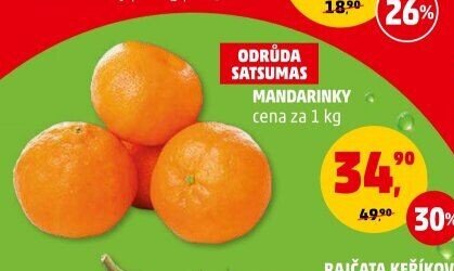 Odrůda satsumas mandarinky