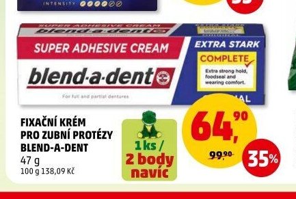 FIXAČNÍ KRÉM PRO ZUBNÍ PROTÉZY BLEND-A-DENT