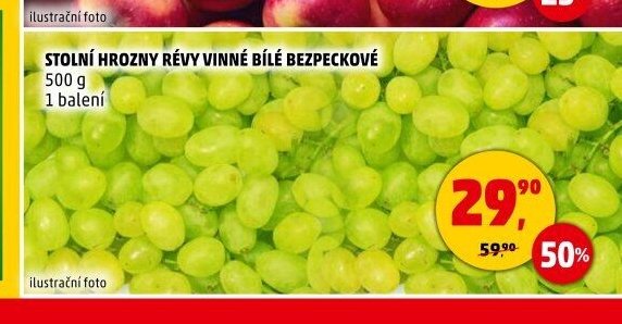 STOLNÍ HROZNY RÉVY VINNÉ BÍLÉ BEZPECKOVÉ