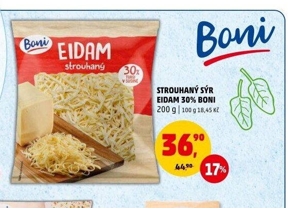 Strouhaný sýr Eidam 30% Boni 200 g