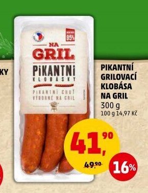 Pikantní grilovací klobása na gril