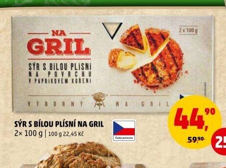 Sýr s bílou plísní na gril