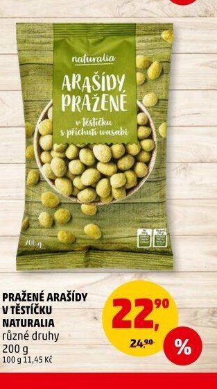 PRAŽENÉ ARAŠÍDY V TĚSTÍČKU NATURALIA