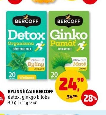 BYLINNÉ ČAJE BERCOFF detox, ginkgo biloba