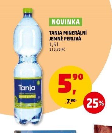 TANJA MINERÁLNÍ JEMNĚ PERLIVÁ 1,5 l
