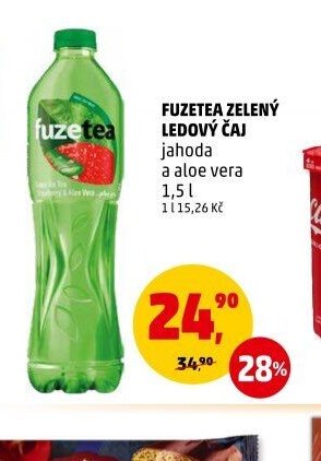 FUZETEA ZELENÝ LEDOVÝ ČAJ jahoda a aloe vera 1,5 l